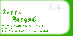 kitti matyok business card